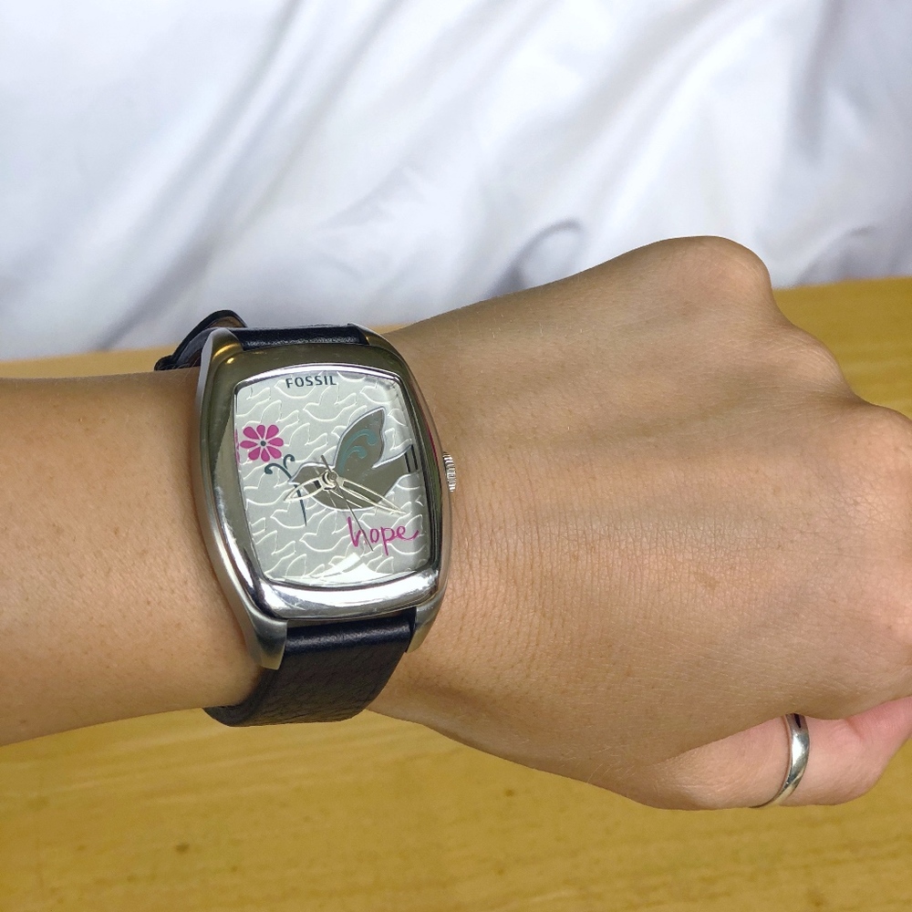 Fossil Black Leather Watch